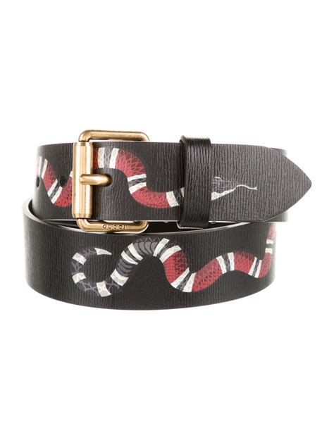 gucci leather belt with kingsnake on